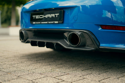 Difusor trasero Techart en carbono para Porsche 992.2 Carrera
