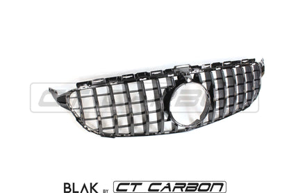 BLAK BY CT GRILLE MERCEDES W205 C CLASS 2014-2018 BLACK GRILLE (WITH CAMERA) - BLAK BY CT CARBON